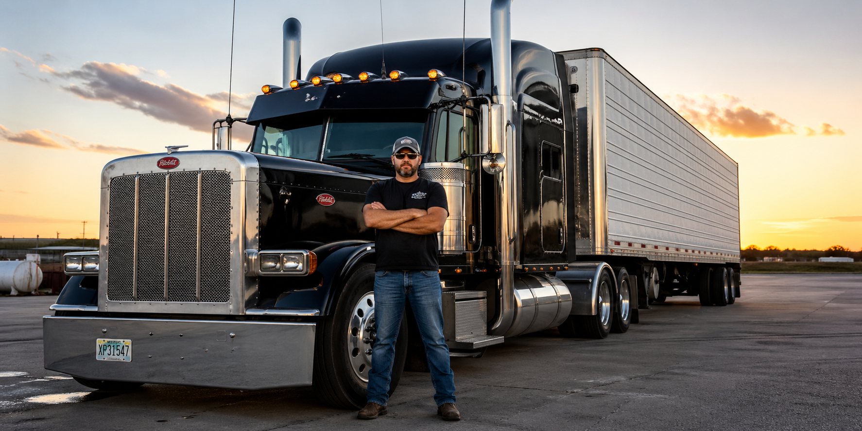 Long-haul truck driver staying alert on the road with Vital 4U Screamin Energy shot