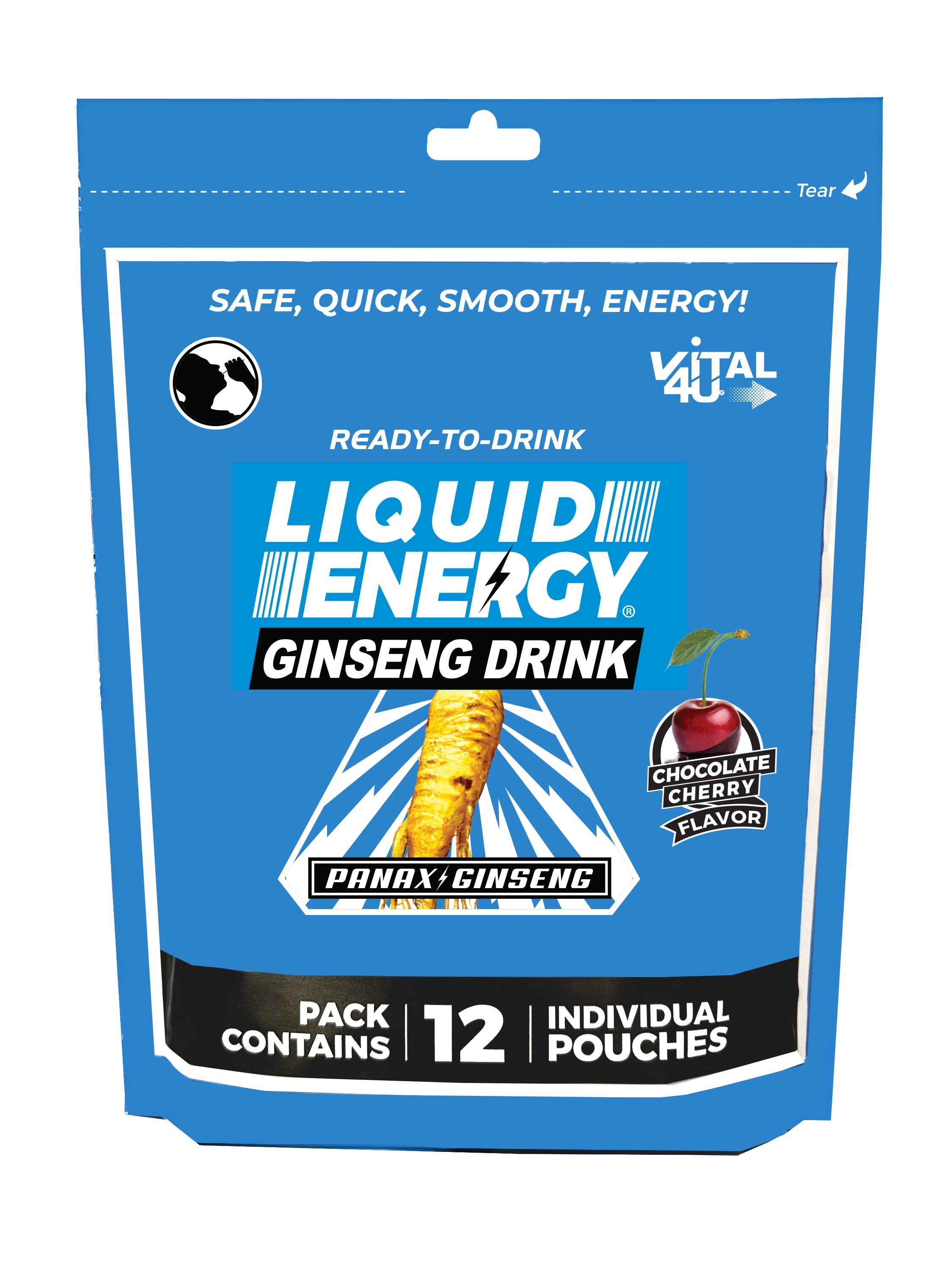 Liquid Energy Ginseng Drink Chocolate Cherry
