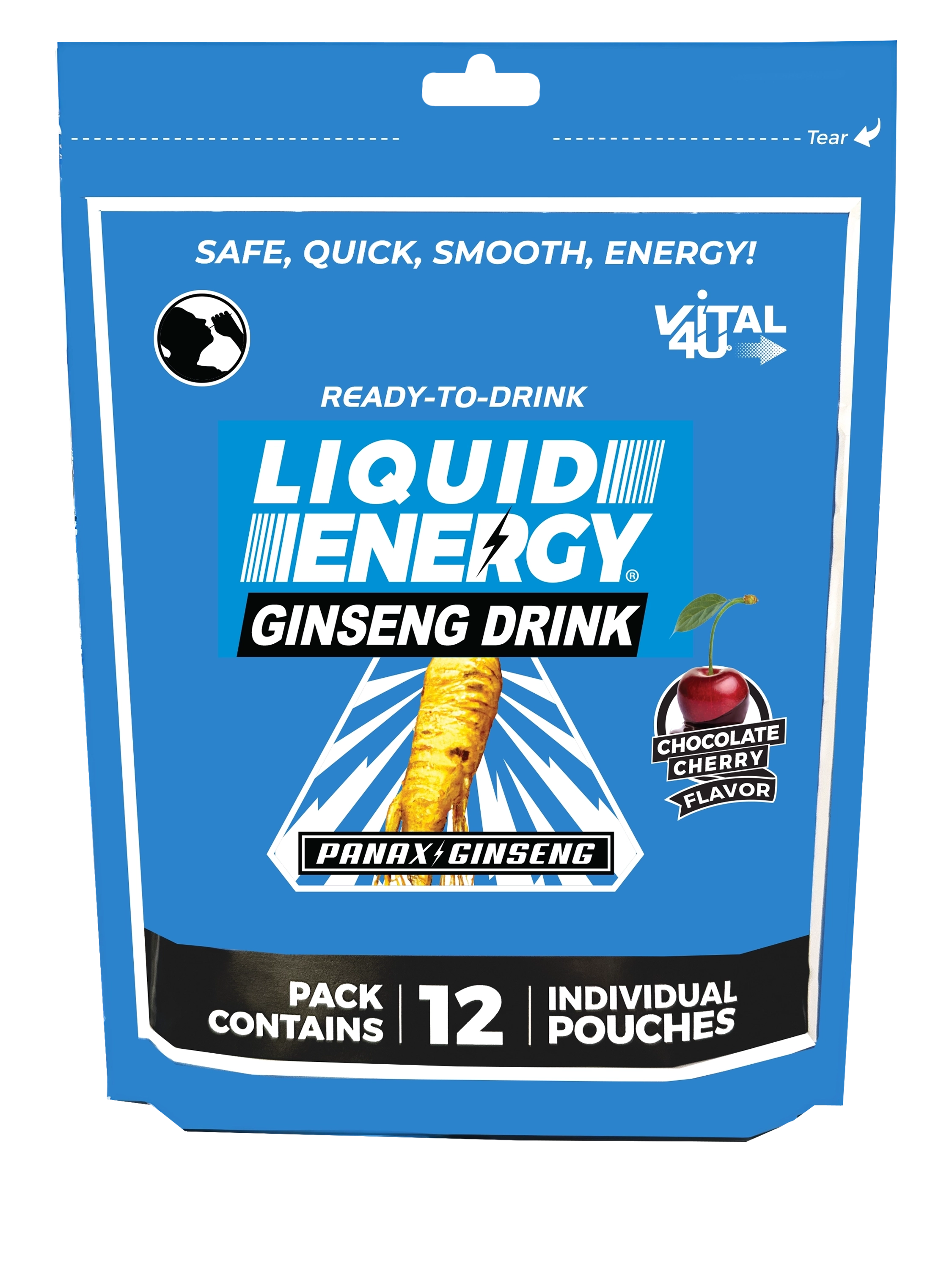 Liquid Energy Ginseng Drink Chocolate Cherry