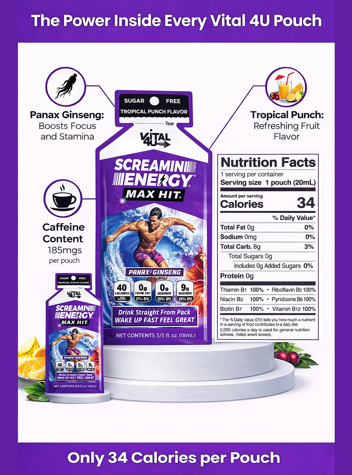 Screamin Energy Tropical Punch Sugar Free