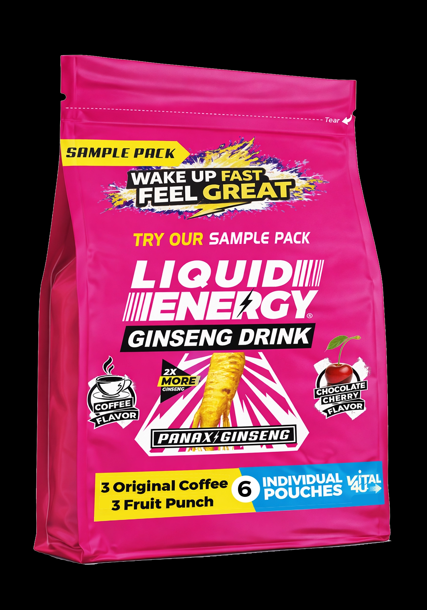 Liquid Energy Ginseng Sample Pack - 6 Pouches