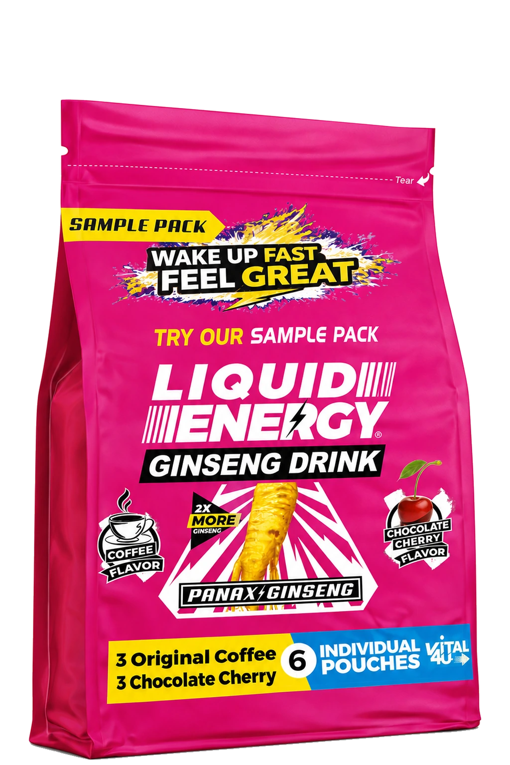 Liquid Energy Ginseng Sample Pack - 6 Pouches