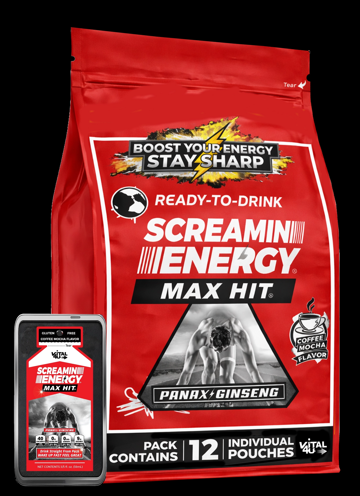Screamin Energy Coffee Mocha | Single-Use Energy Shot