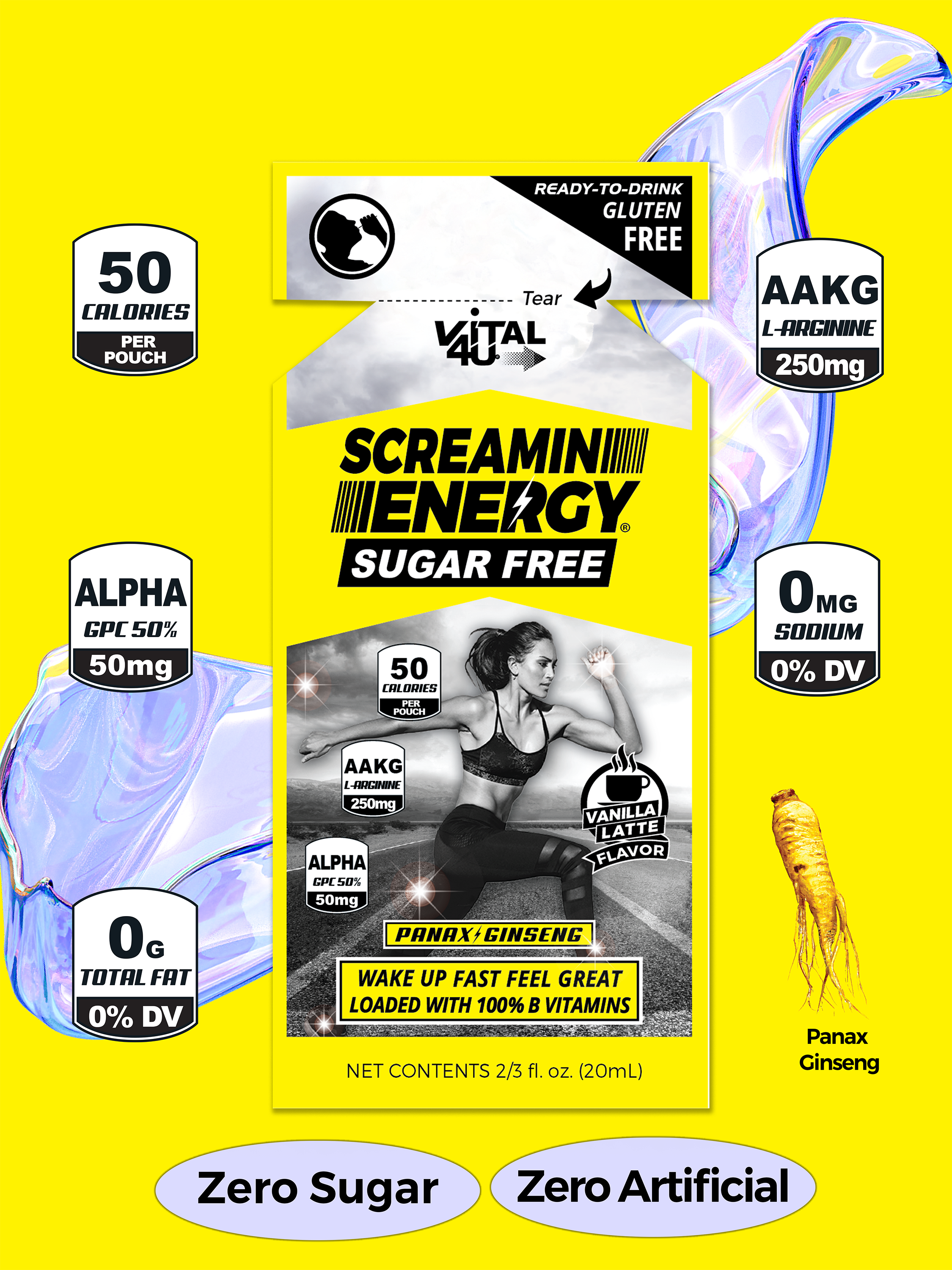 Screamin Energy Vanilla Latte Sugar Free