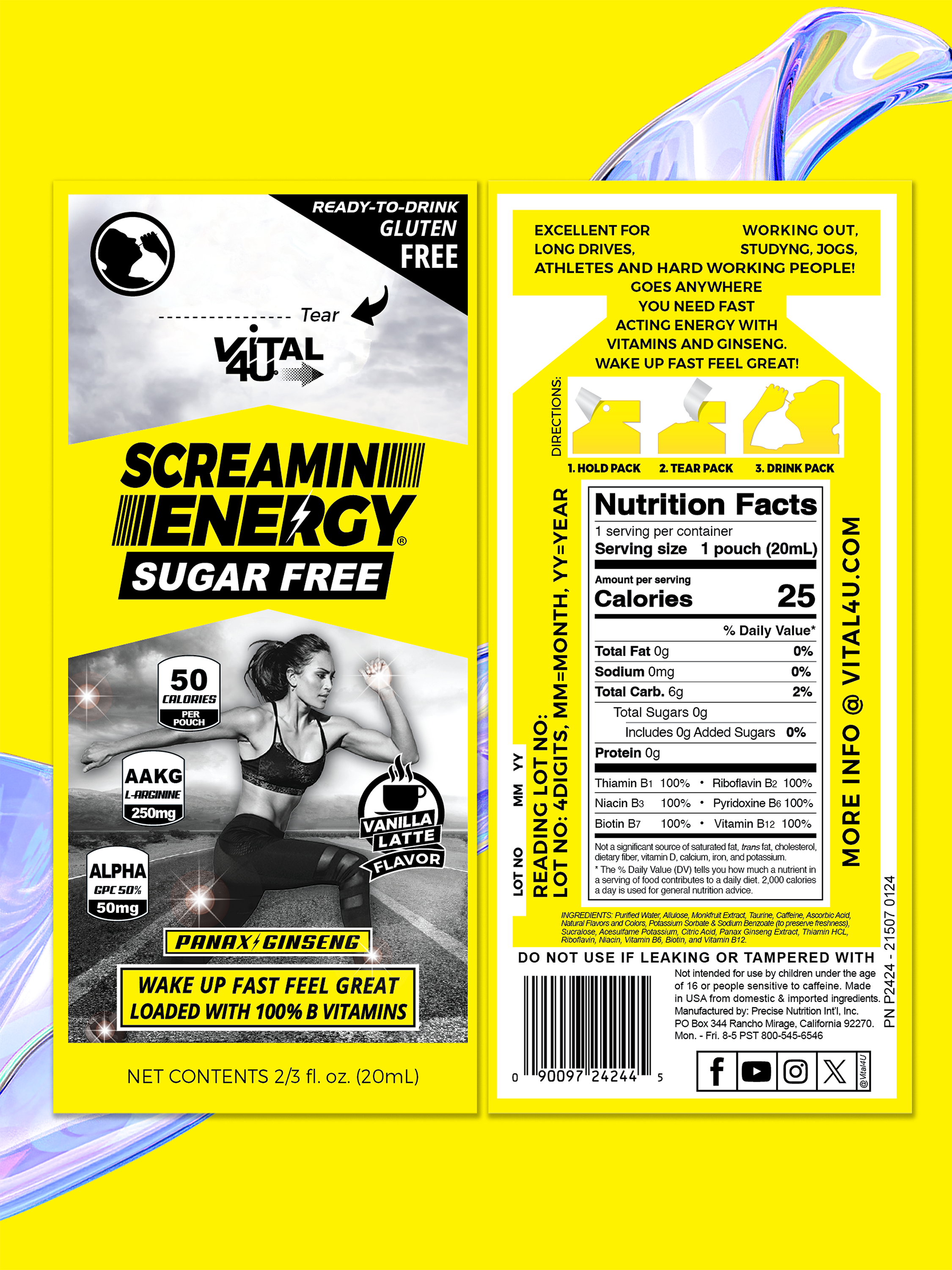 Screamin Energy Vanilla Latte Sugar Free