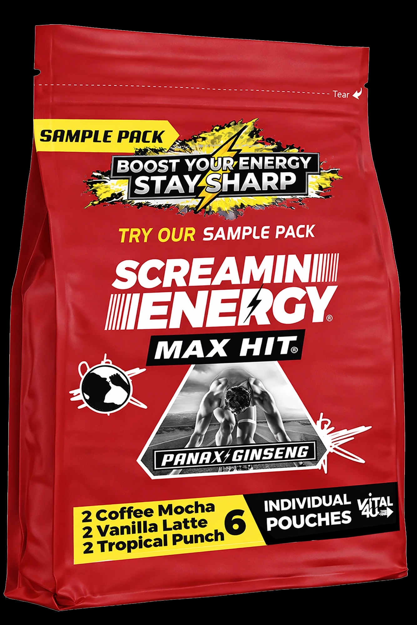 Screamin Energy Sample Pack | 6 Portable Energy Pouches
