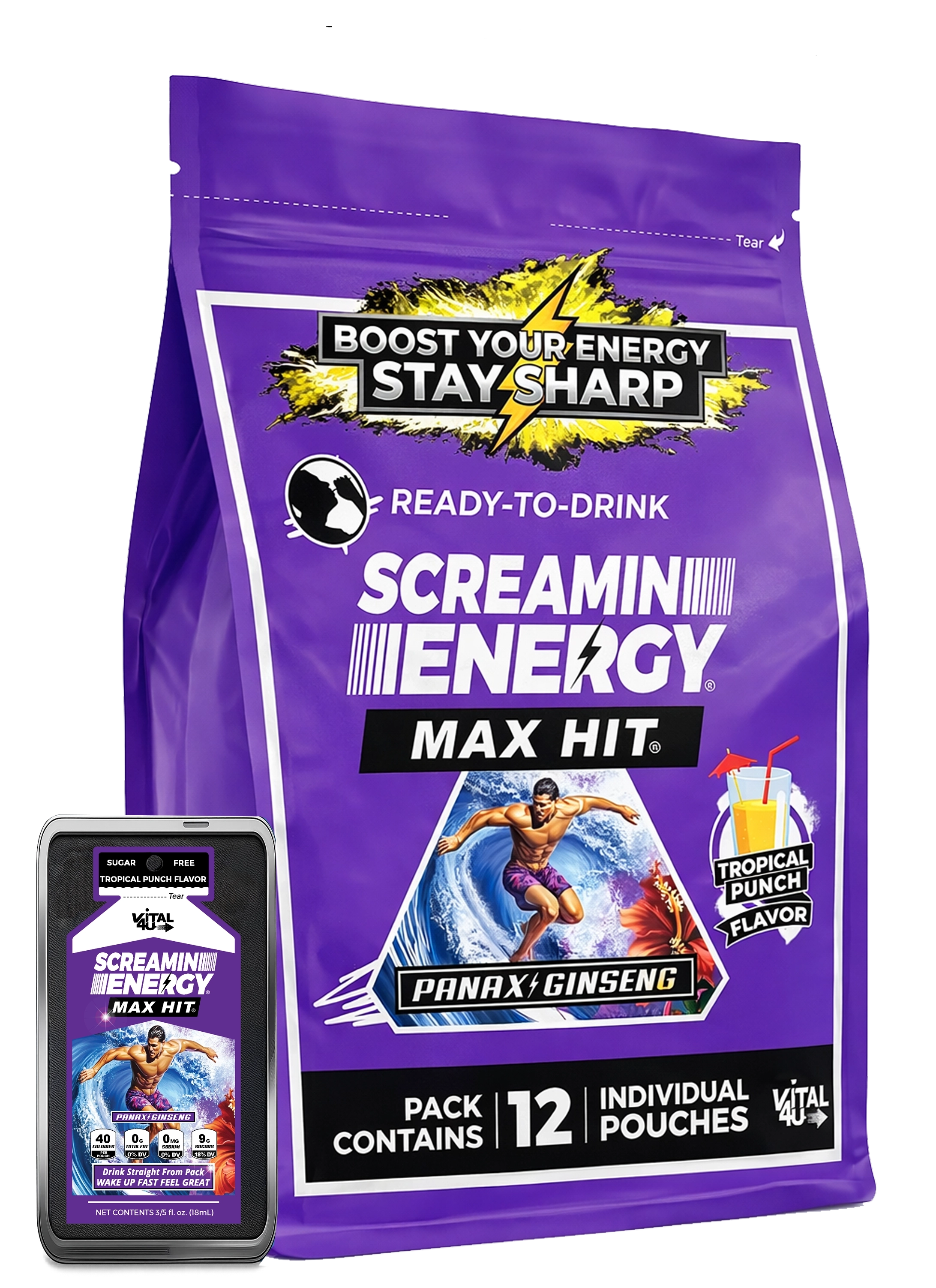 Screamin Energy Tropical Punch Sugar Free