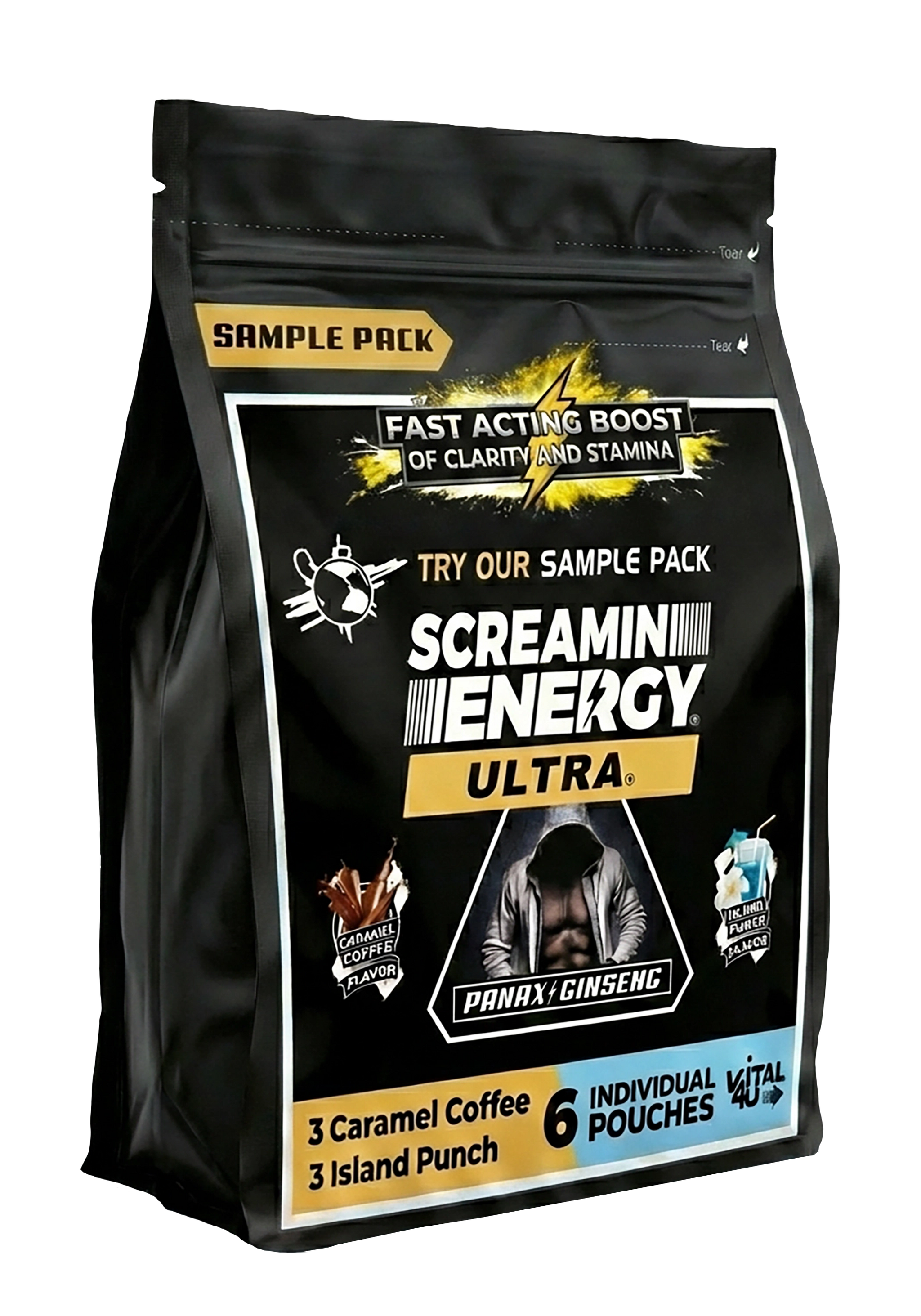 Screamin Energy® Ultra 6 Pack Sample Pouch | Vital 4U