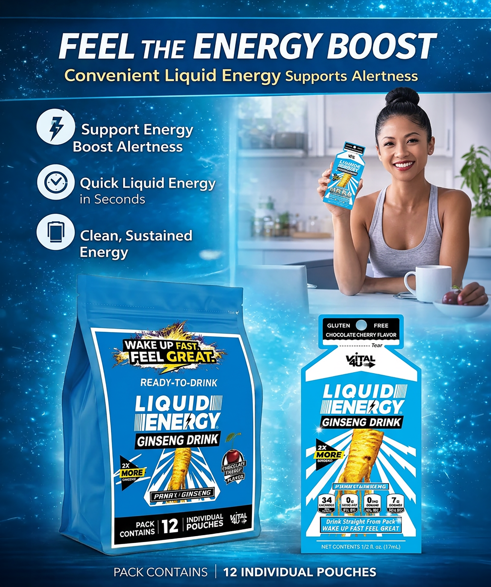 Liquid Energy® Chocolate Cereza 12 u.