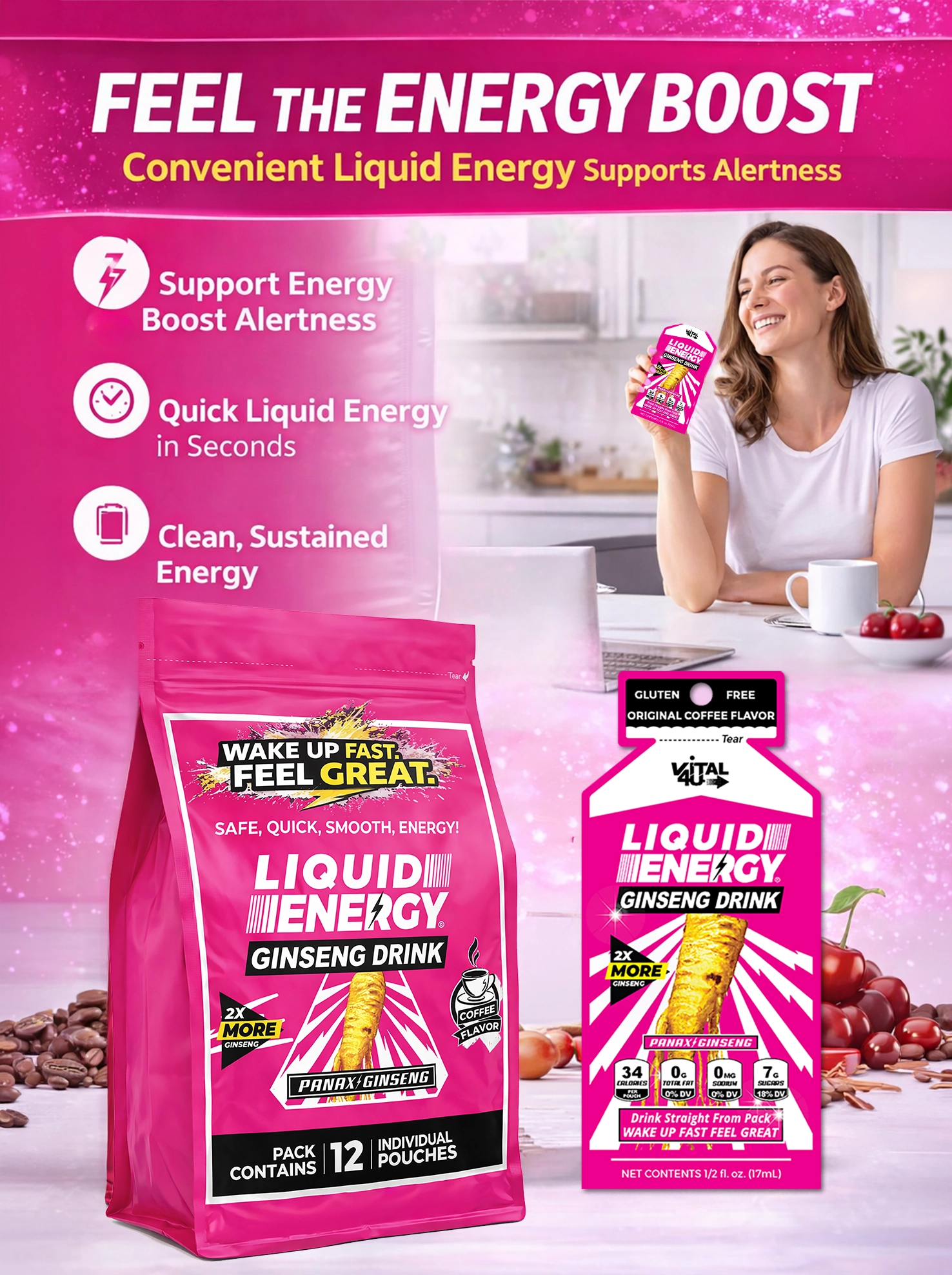 Bebida de café con ginseng Liquid Energy®