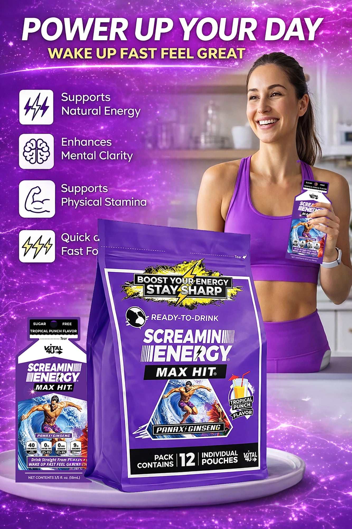 Screamin Energy Tropical Punch Sugar Free