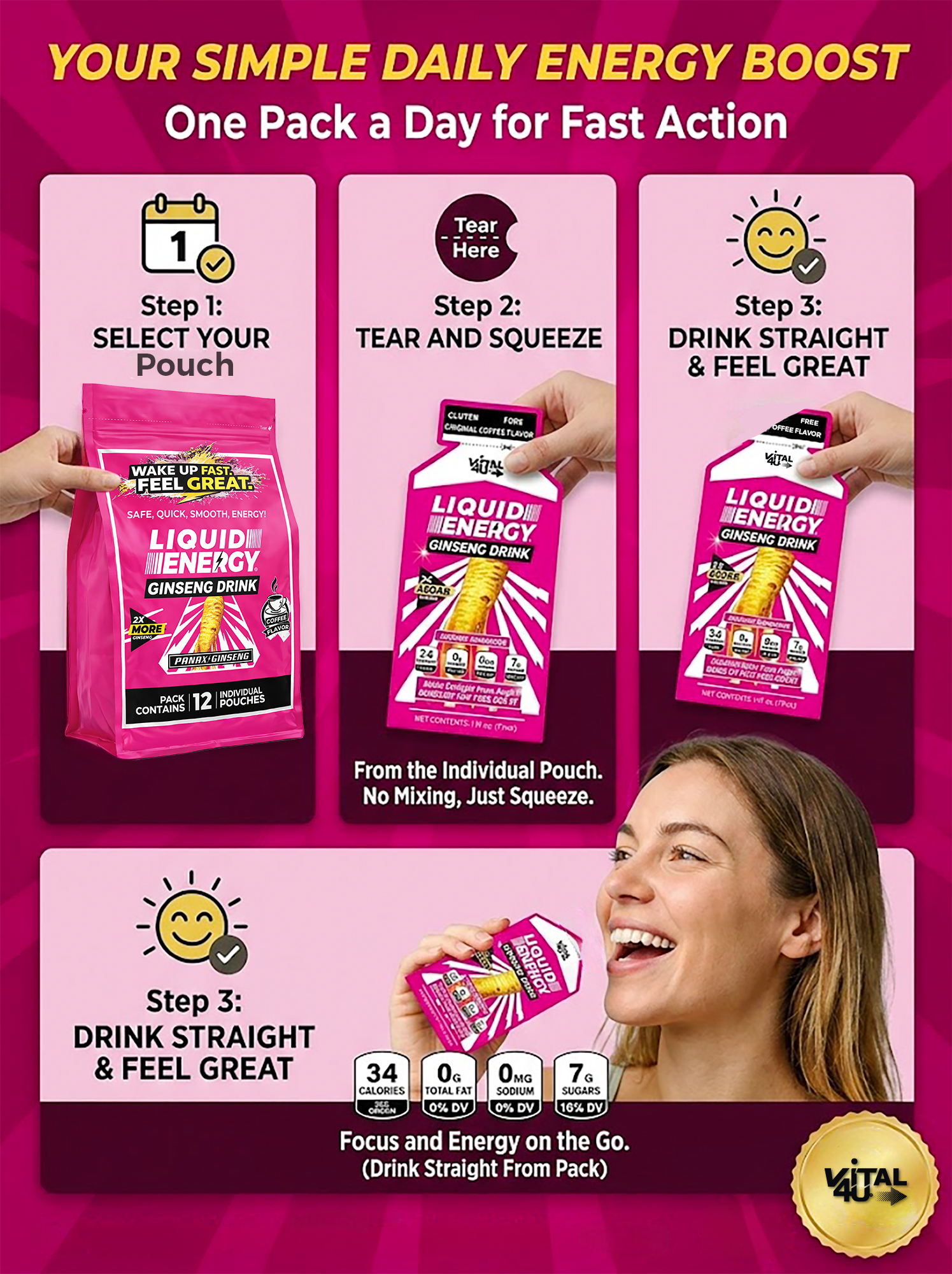 Bebida de café con ginseng Liquid Energy®