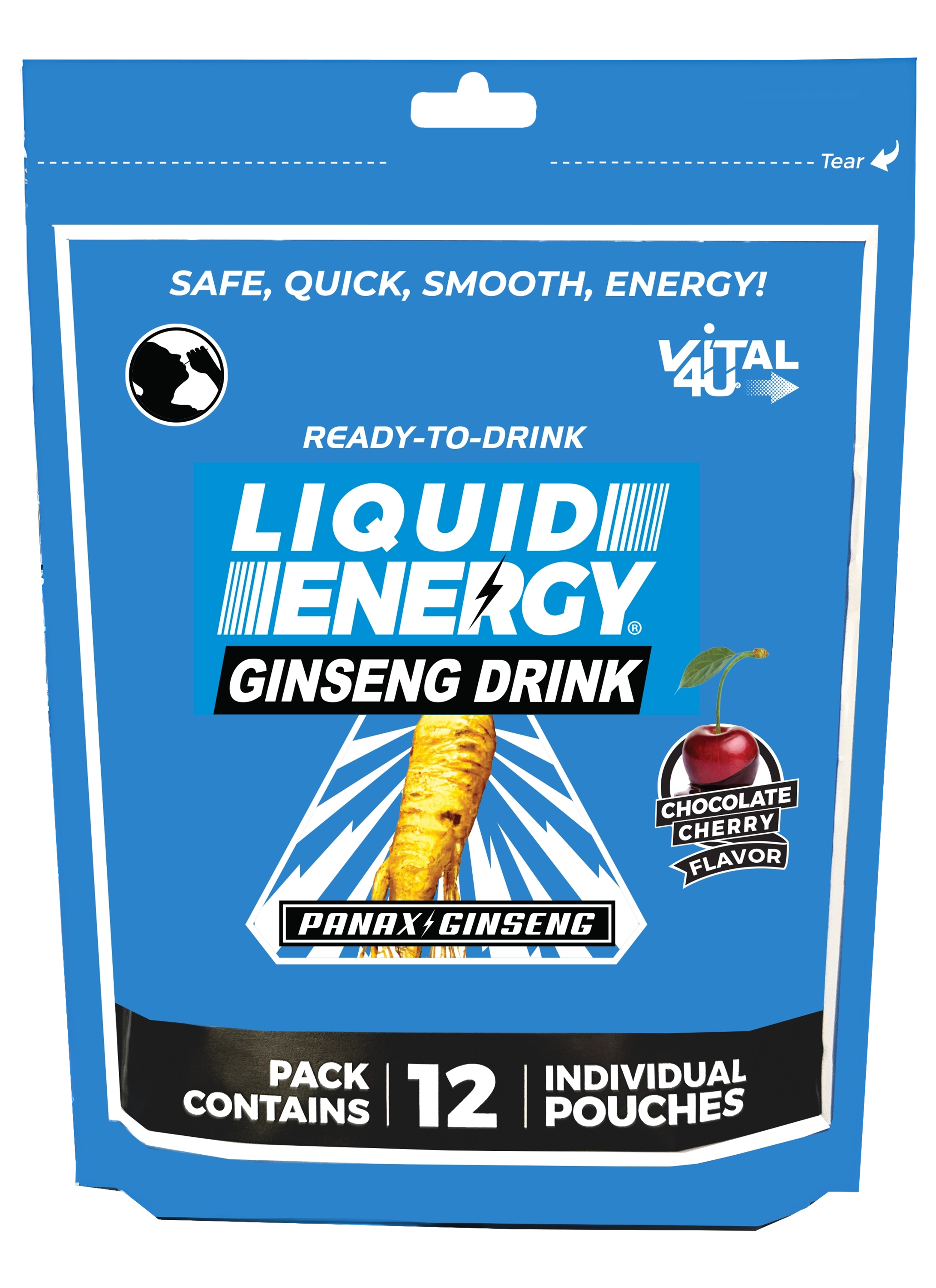 Liquid Energy Ginseng Drink Chocolate Cherry
