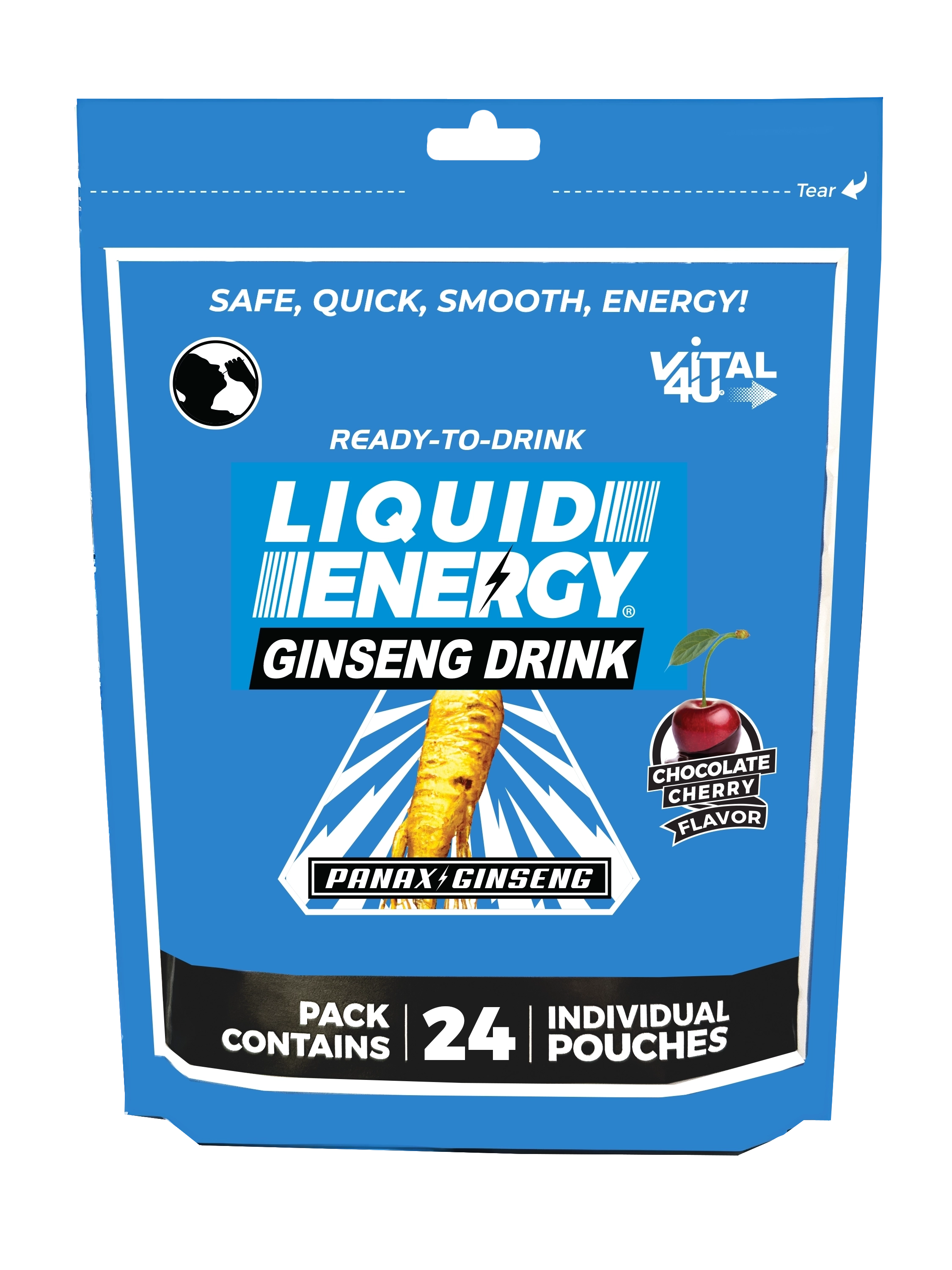 Liquid Energy Ginseng Drink Chocolate Cherry