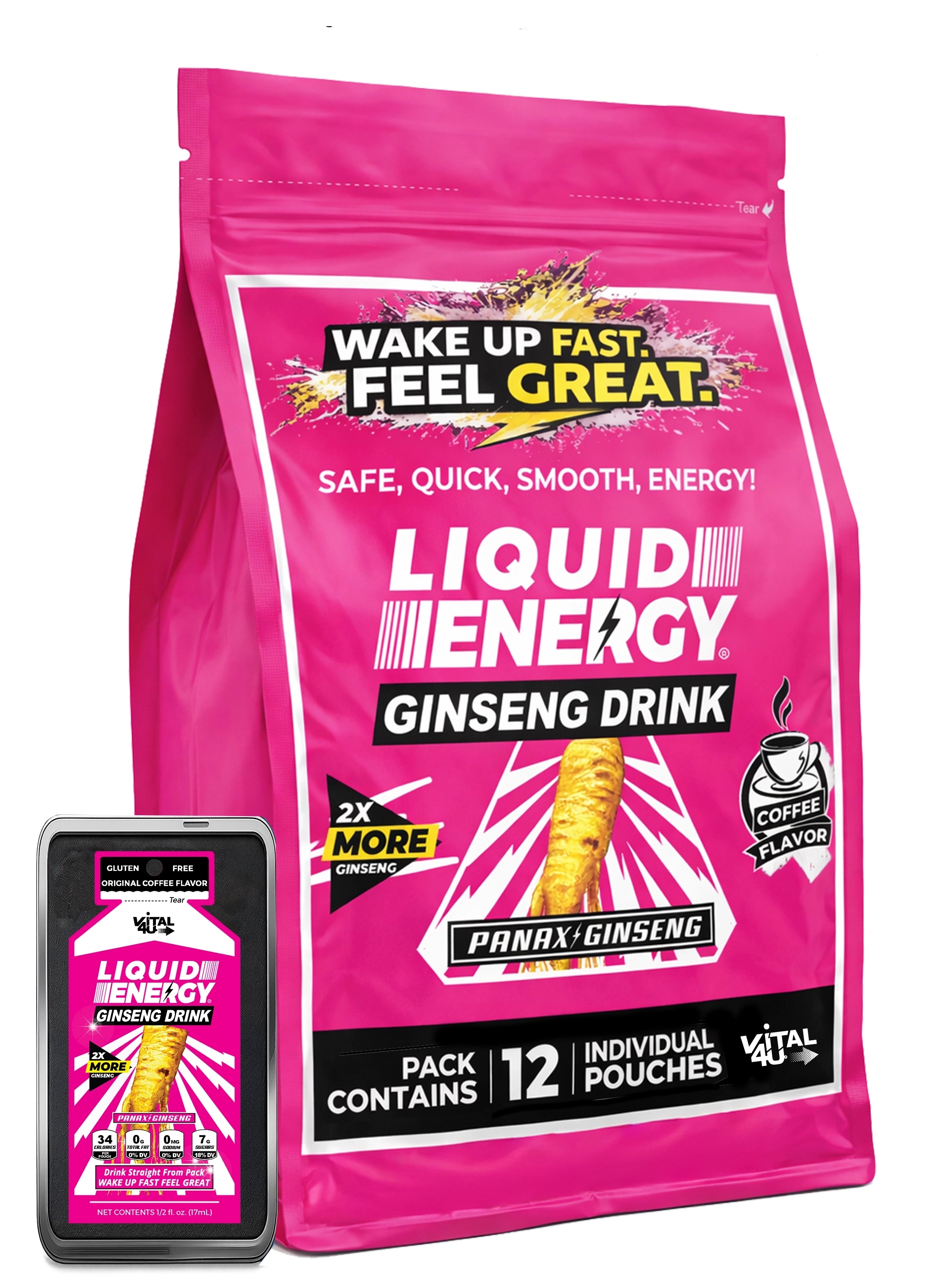 Liquid Energy Ginseng Drink Original Coffee