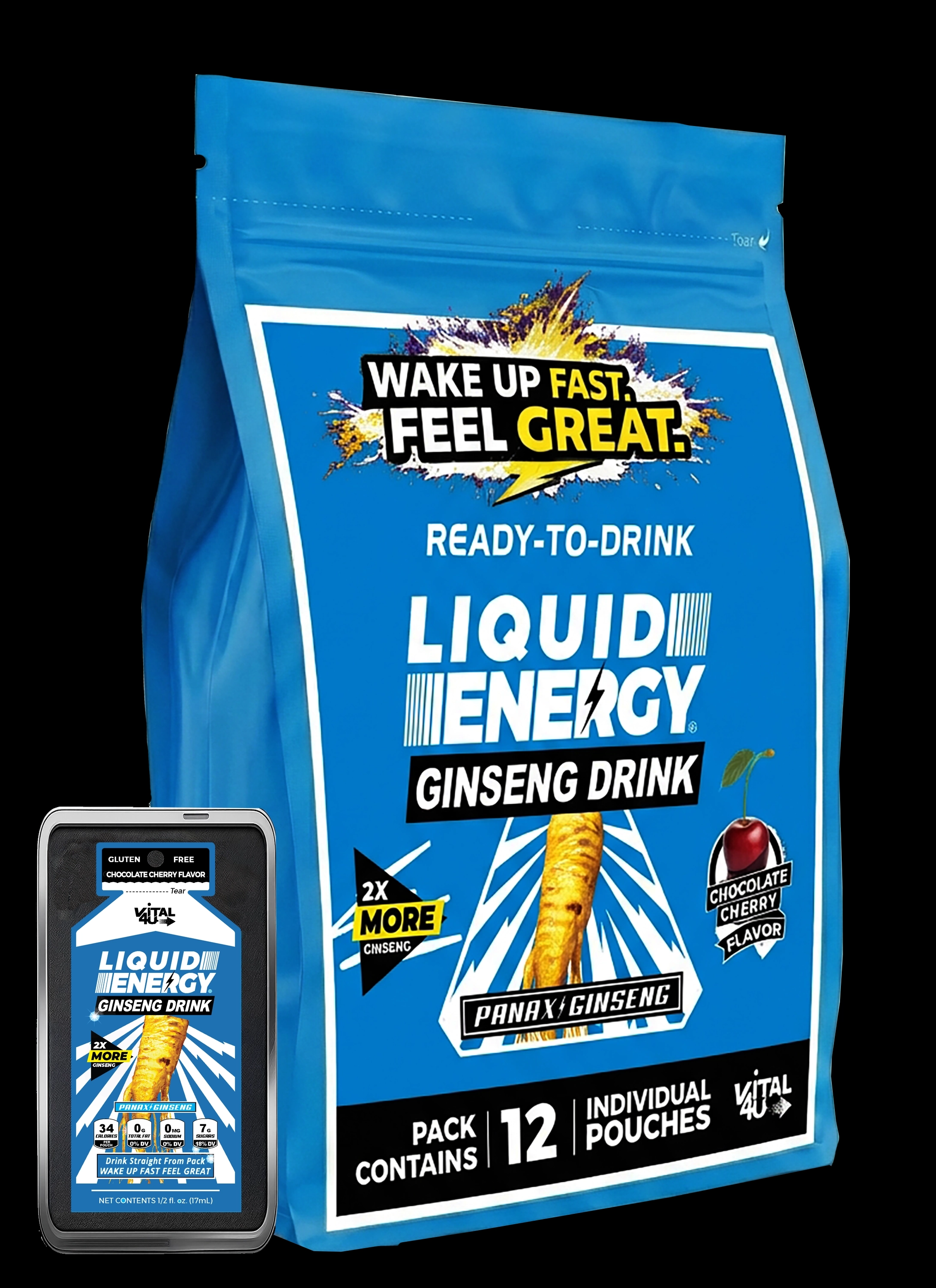 Liquid Energy Ginseng Drink Chocolate Cherry | Liquid Energy Shot