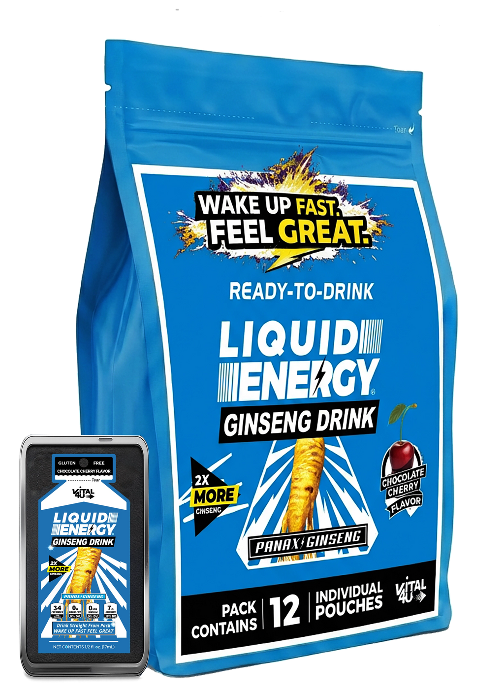 E.ENERGY ウォッシュパック　100g Liquid Energy® | Chocolate Cherry with Ginseng