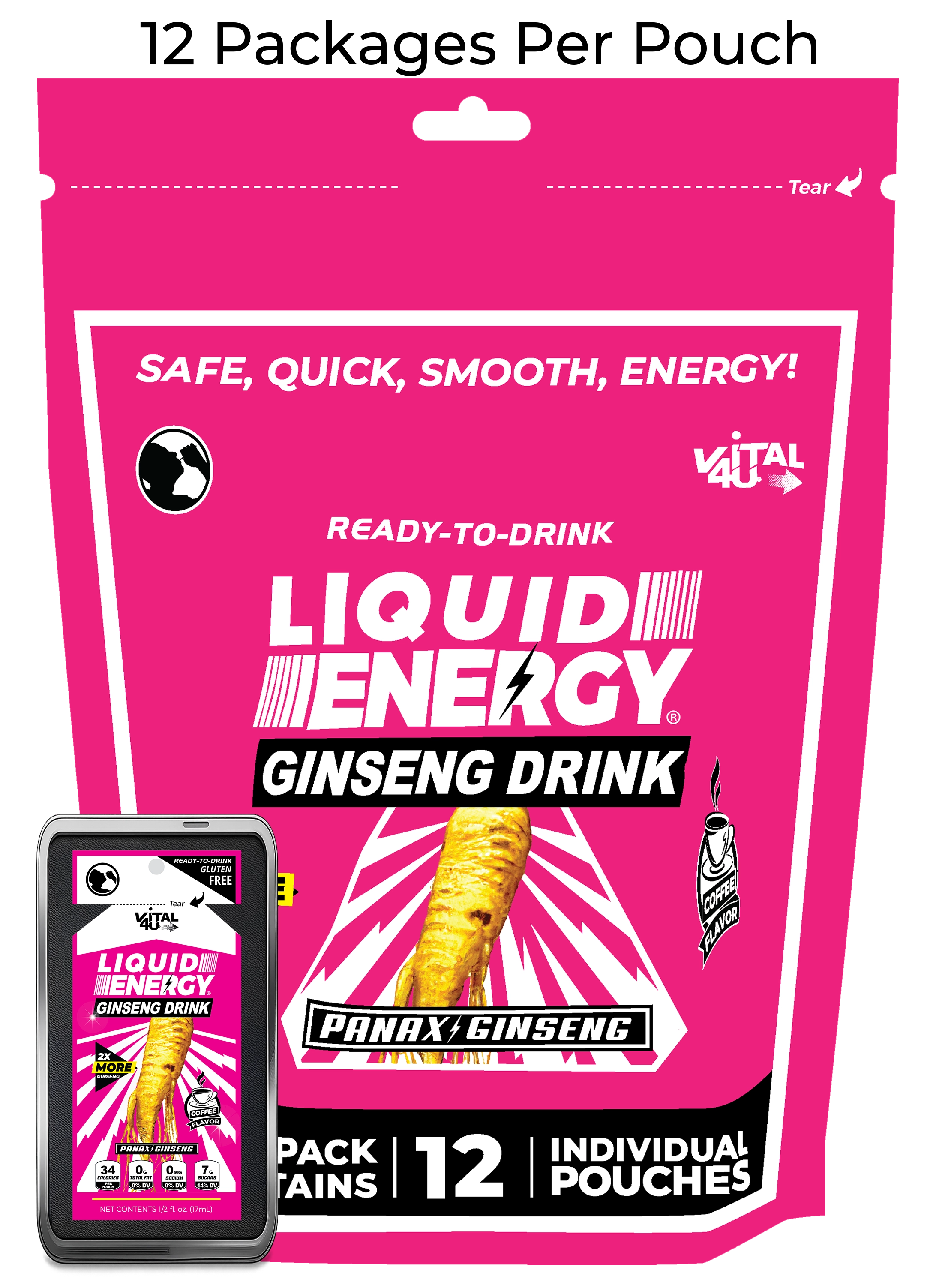 Liquid Energy Ginseng Drink Original Coffee