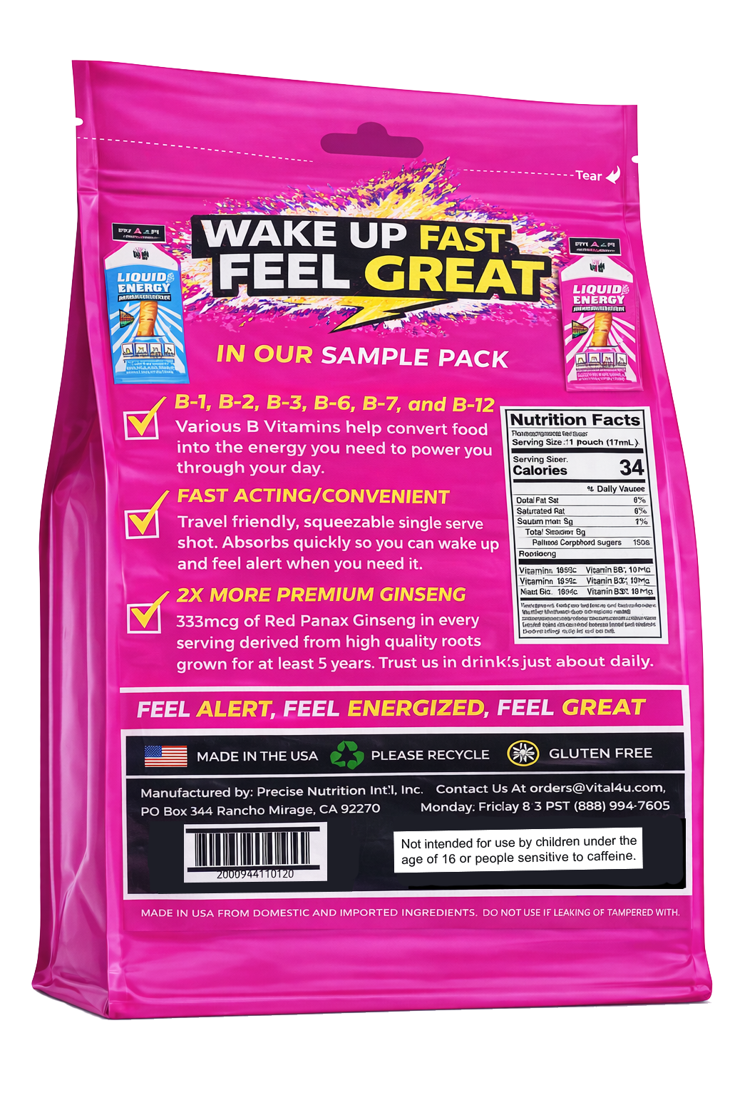 Liquid Energy Ginseng 6 Pack Sample Pack