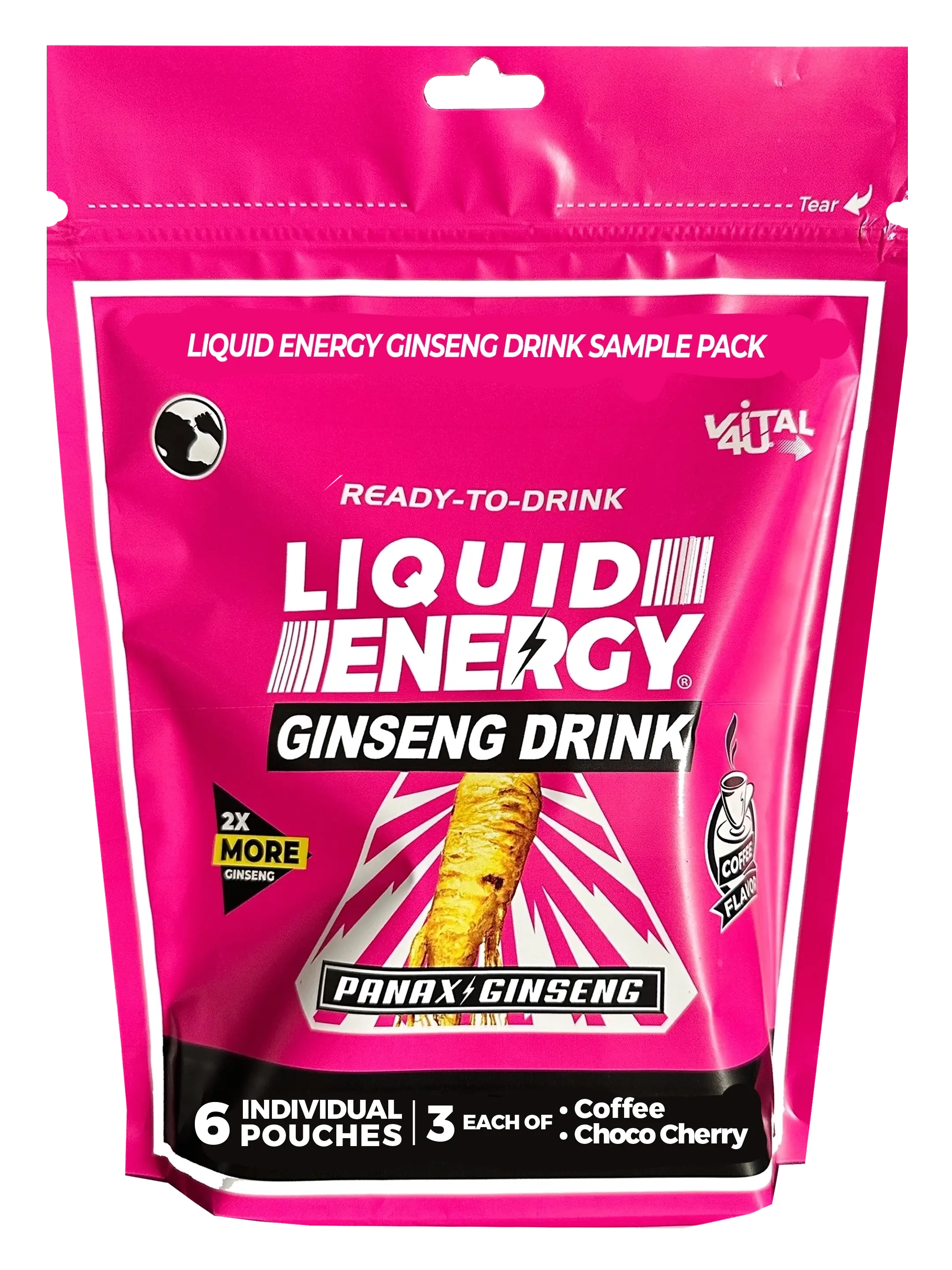 Liquid Energy® Ginseng Drink 6 Pack Sample Pouch
