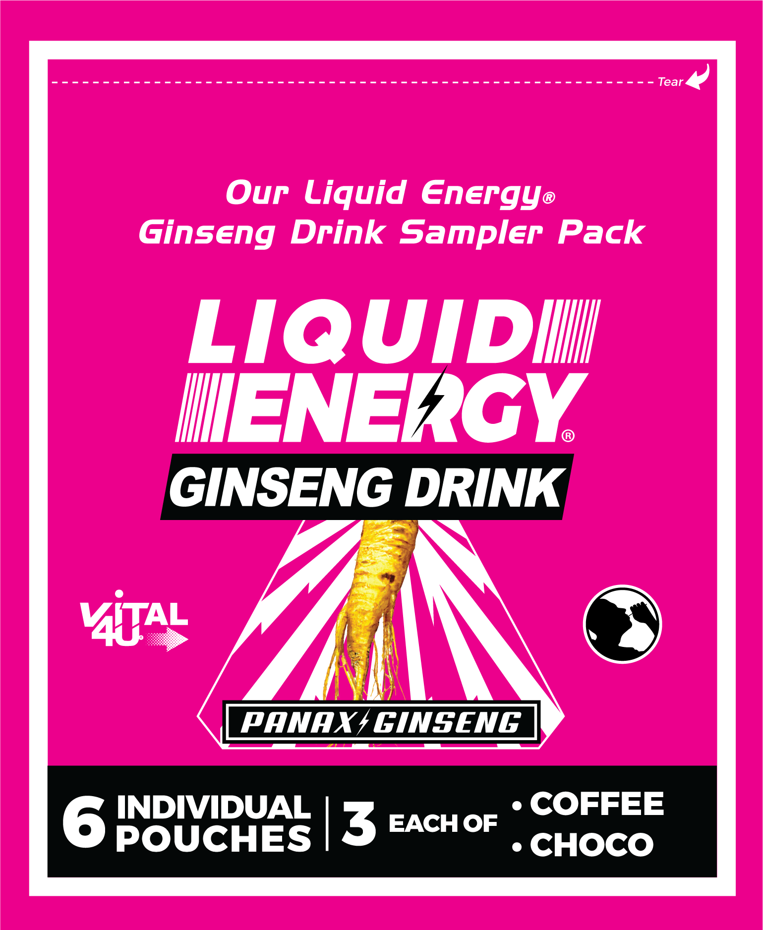 Liquid Energy® Ginseng Drink 6 Pack Sample Pouch