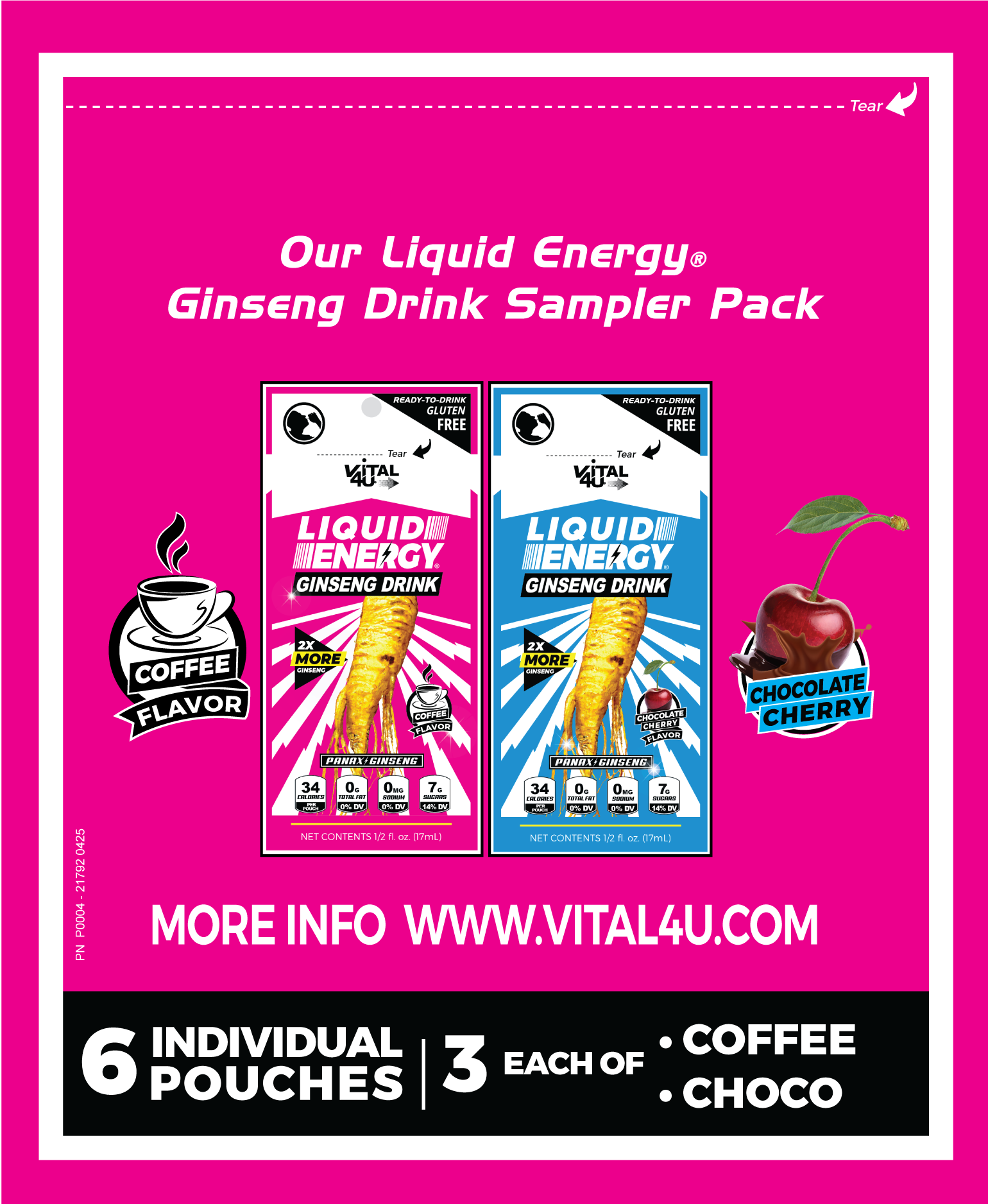Liquid Energy® Ginseng Drink 6 Pack Sample Pouch
