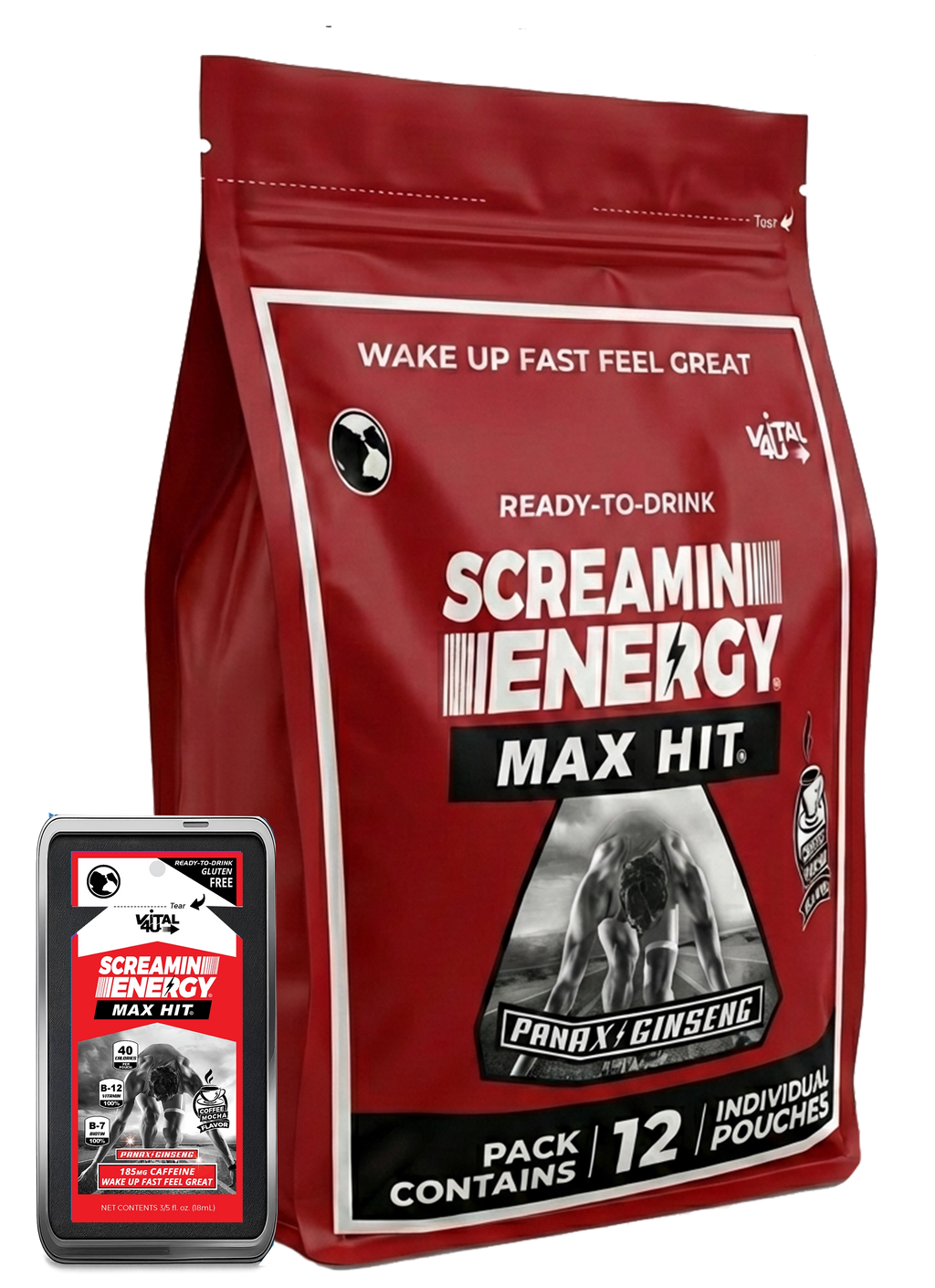 Screamin Energy® Max Hit™ | Mocha Flavor Energy Shots