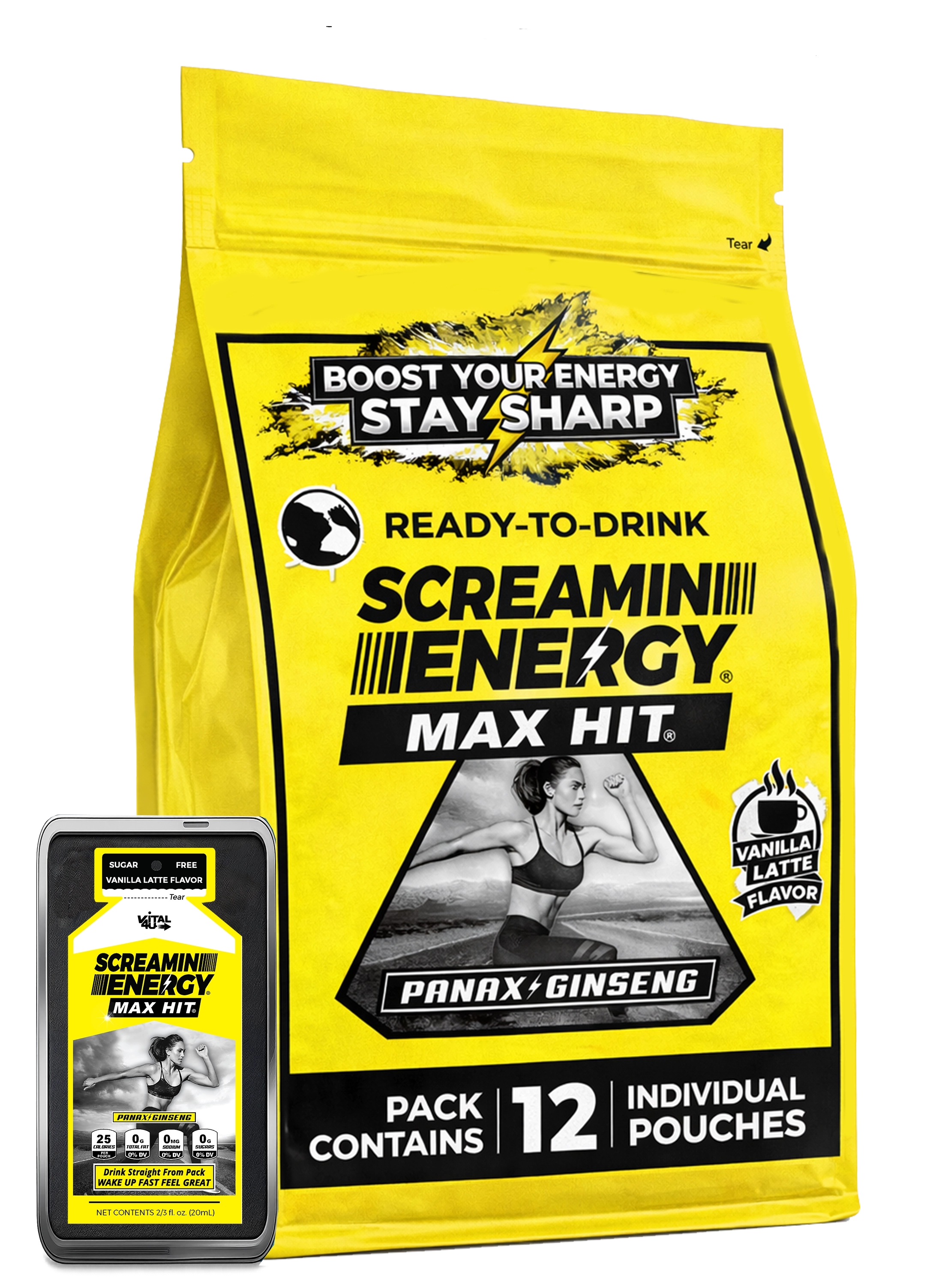 Screamin Energy Vanilla Latte Sugar Free