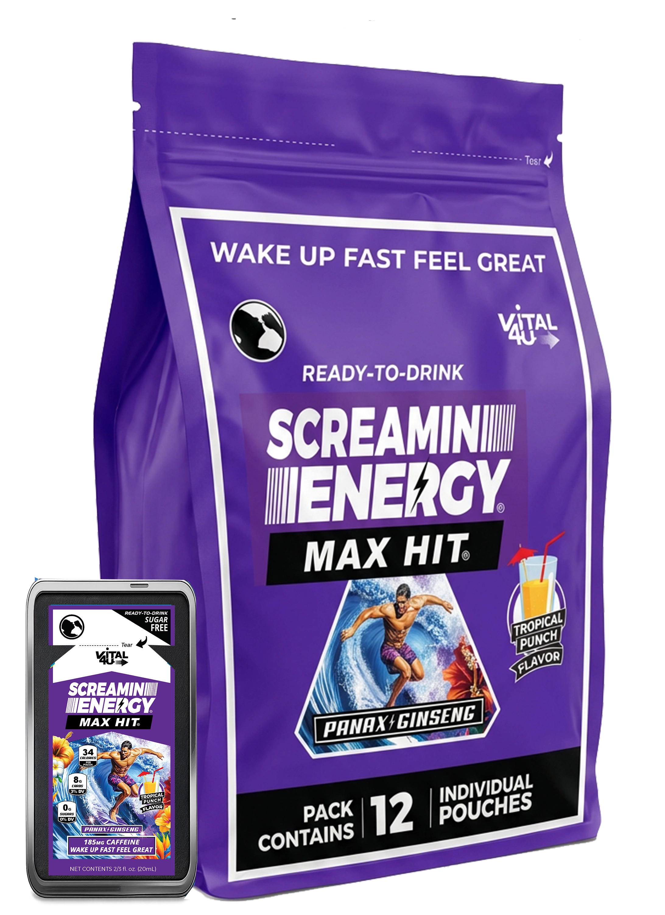 Screamin Energy Tropical Punch Sugar Free