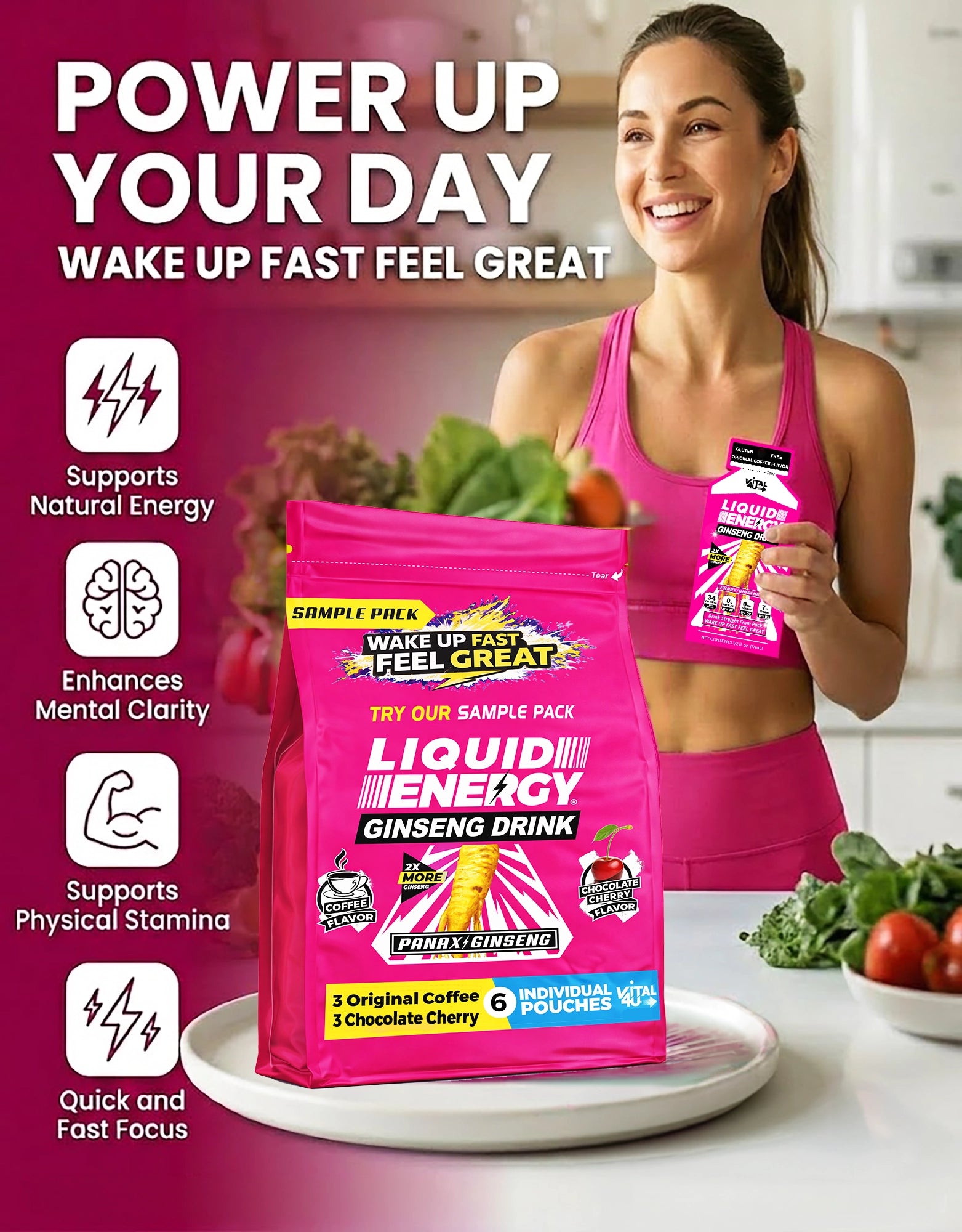 Liquid Energy Ginseng 6 Pack Sample Pack