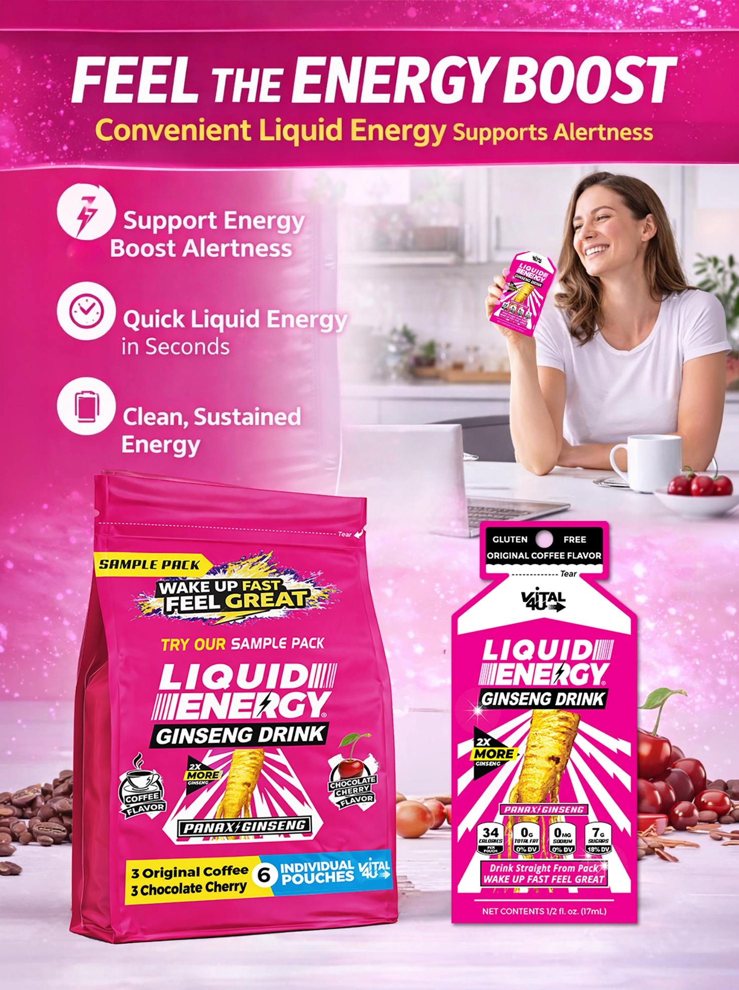 Liquid Energy Ginseng 6 Pack Sample Pack