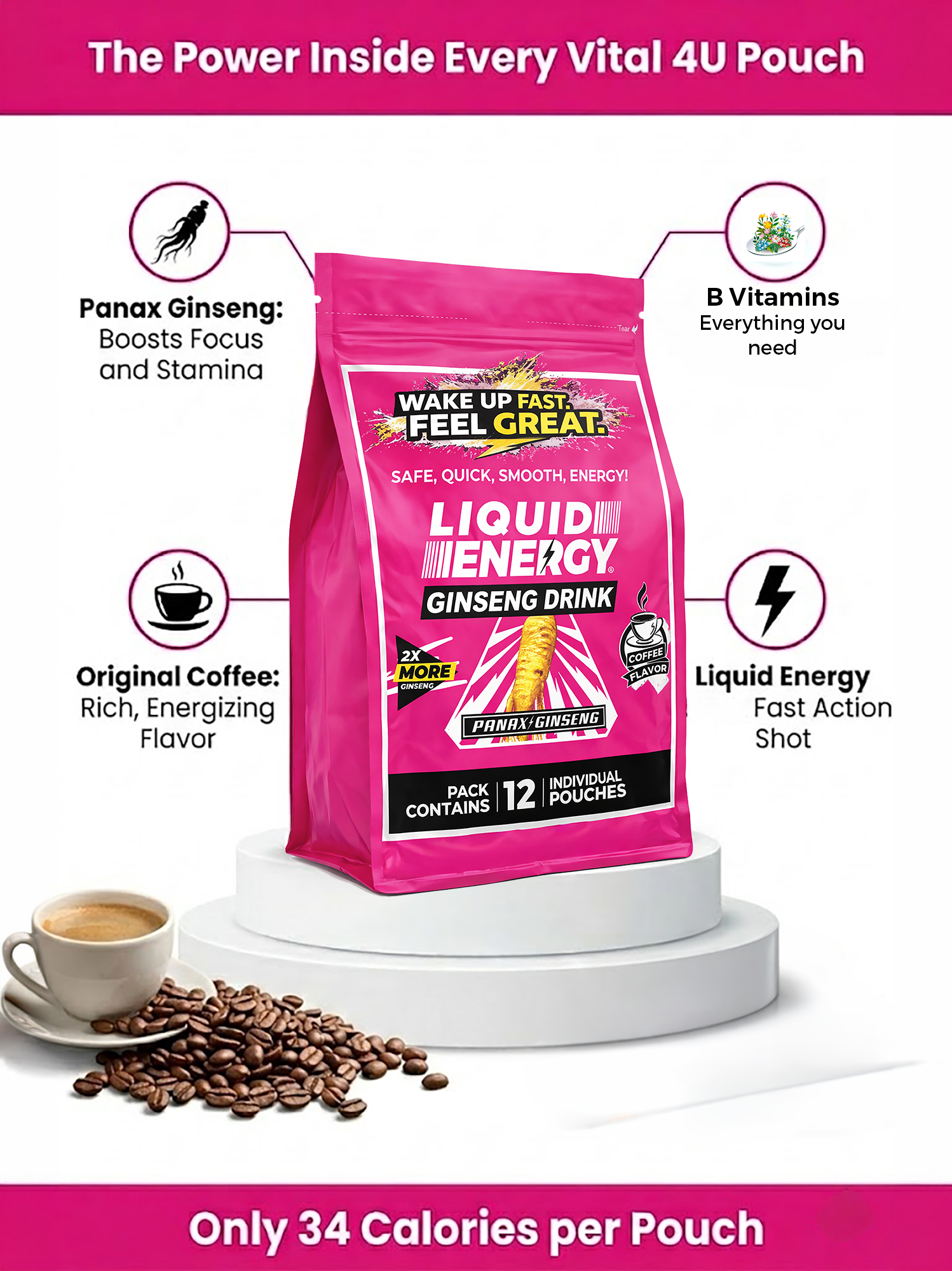 Bebida de café con ginseng Liquid Energy®