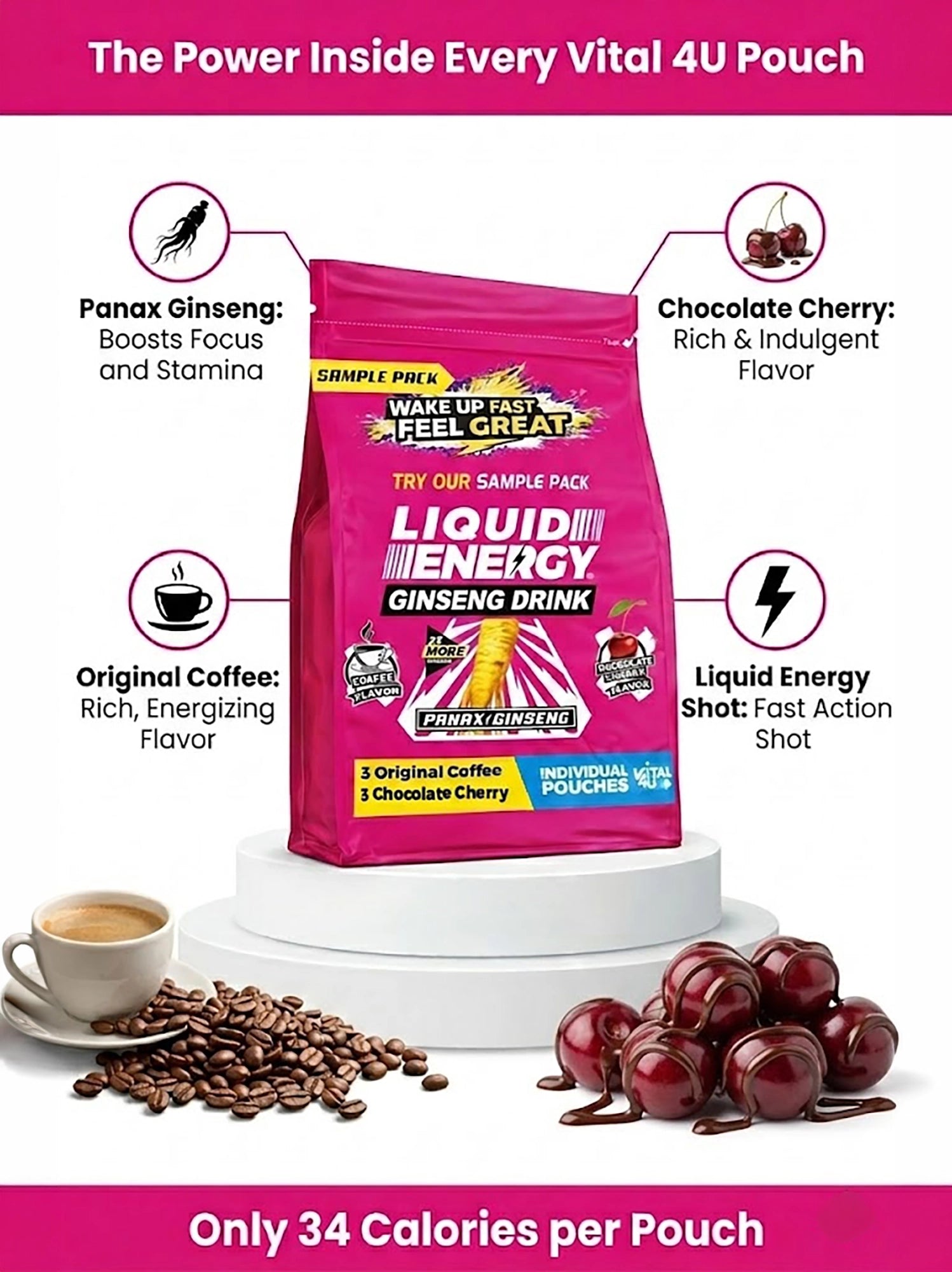 Liquid Energy Ginseng 6 Pack Sample Pack