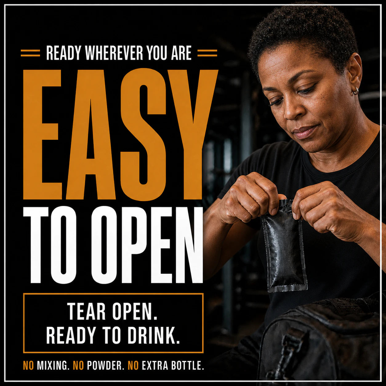 Easy to open anywhere you go. Take it in your backpack, purse, or with you anywhere you need fast-acting energy.