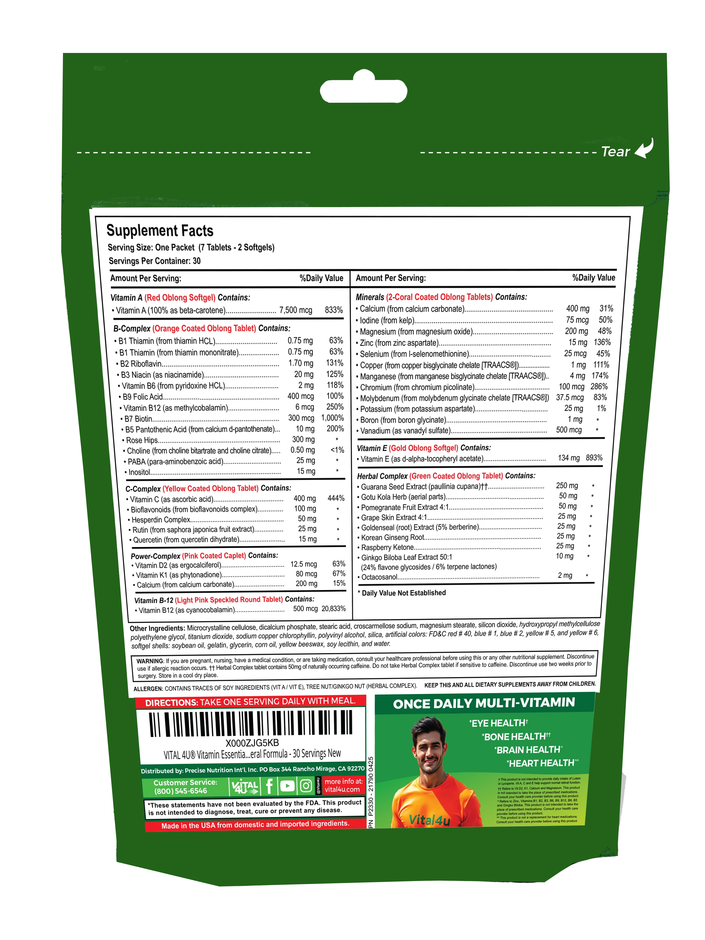 Supplement package with nutritional information and branding on a white background.