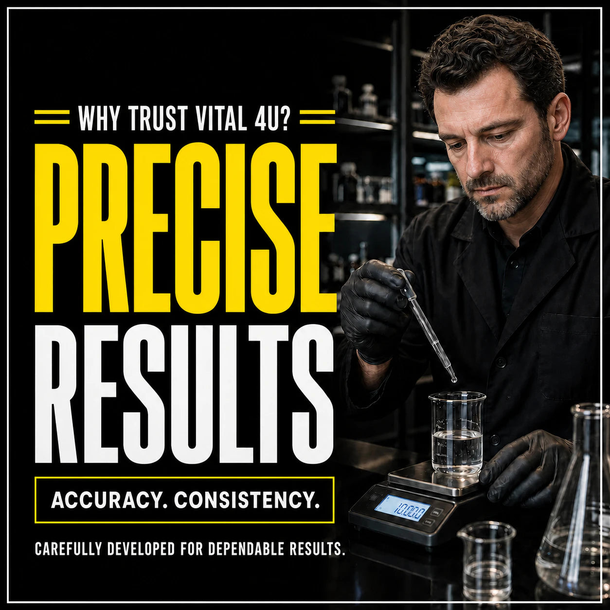 Precise because we meticulously develop and craft all liquid formulations to ensure accuracy and consistency.